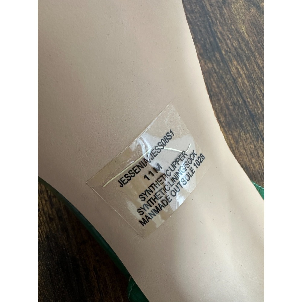 Steve Madden Jessenia Green Croc Embossed Clear Strap Square Toe Heels 11 M - Picture 10 of 12